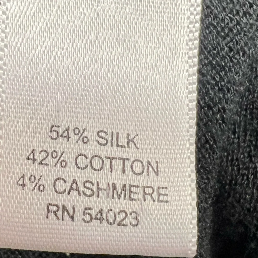 Banana Republic Black V-Neck Sweater- Lightweight Luxury, Silk/Cotton/Cashmere-L